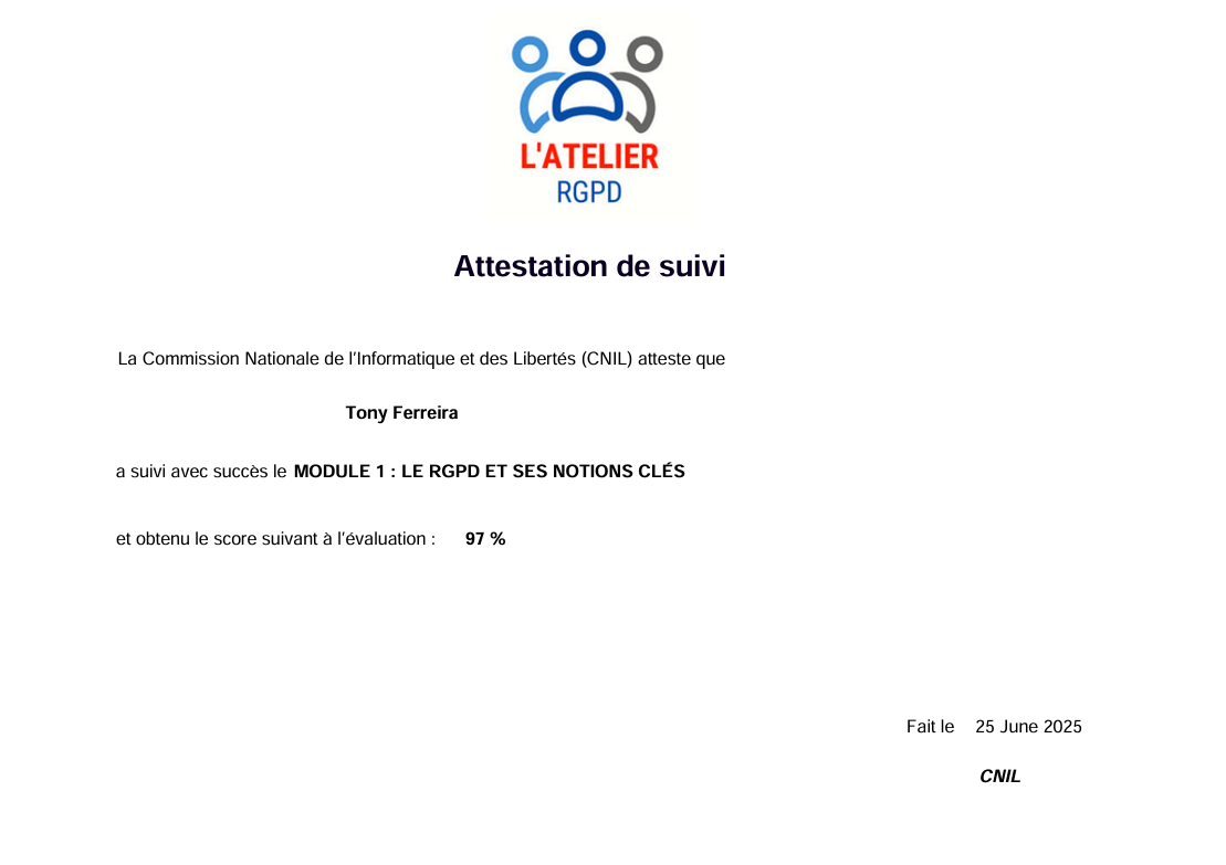 Atelier RGPD Module 1